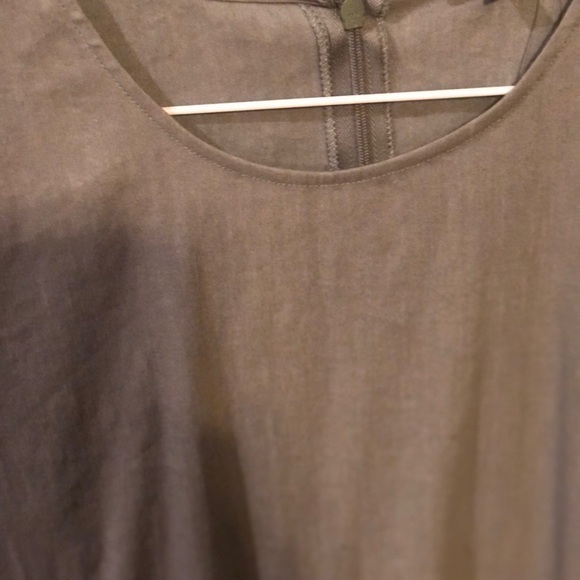 Theory light moss green size 6 linen blend short sleeve dress - Picture 5 of 9